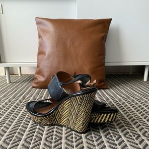 Lucky Brand leather wedge heel